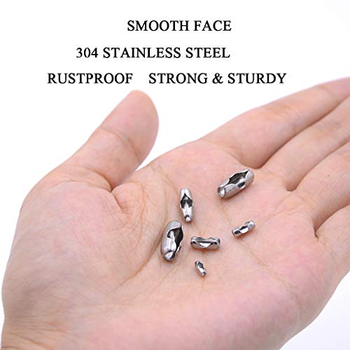 image for KINGOU 155pcs Stainless Steel Ball Chain Connector Clasps Fits for 1.6