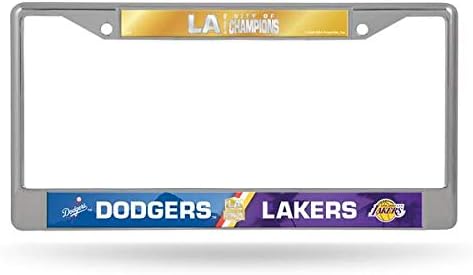 LA City of Champions License Plate Frame - Dodgers Lakers - Dual 2020 Champs