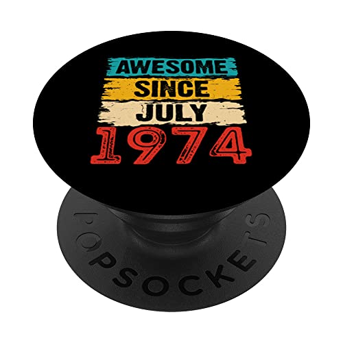 Regalos de cumpleaños 49 años impresionantes desde julio de 1974 PopSockets PopGrip Intercambiable