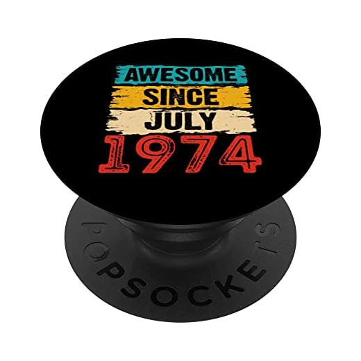 Regalos de cumpleaños 49 años impresionantes desde julio de 1974 PopSockets PopGrip Intercambiable