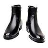 PPXID Men's Smart Business Work Office Ankle Zip Leather Boots Black 8.5 UK #4