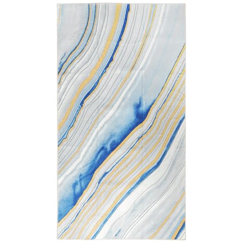 Terafeels Kitchen Rug - Geometric Area Rugs Living Room, Dining, Kitchen Abstract Rugs - Boho Rug Style, Easy Care Pile - Large Rug 80x150cm Beige Rug, Kitchen Rugs Non Slip Washable, Blue, 1255080 Terafeels Kitchen Rug - Geometric Area Rugs Living Room, Dining, Kitchen Abstract Rugs - Boho Rug Style, Easy Care Pile - Large Rug 80x150cm Beige Rug, Kitchen Rugs Non Slip Washable, Blue, 1255080