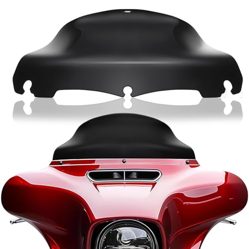 Image of JMTBNO Black 9 inch Wave Windshield Windscreen Compatible for 2014-2024 Harley Davidson Touring Street Glide /Electra Glide /Ultra Limited /Tri Glide FLHT FLHX FLHXS FLHTK