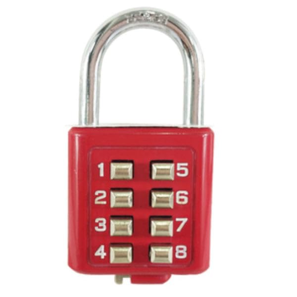 Image of QUIRA 8 Digit Push-Button Combination Number Code Luggage Lock Padlock Lock for Door,Bag,Locker (Red)