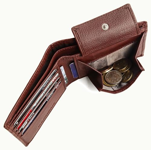 Image of WildHorn customised Gifts for Men | Personalized Leather Wallet for Mens -Name /Logo Printed on Wallet I Customised Ideas for Men Boy Love Husband Employees Clients (GW Pass 2052 Maroon)