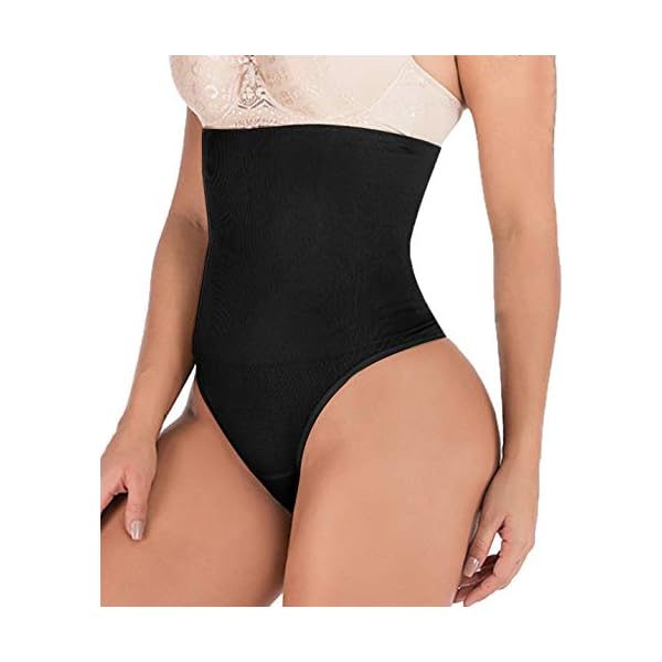 Hioffer 328 Women Waist Cincher Girdle Tummy Slimmer Sexy Thong Panty Shapewear Black