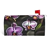 Purple Orchids Print Magnetic Mailbox Cover,Durable Stylish Standard Mailbox Covers Easy to Install for All Seasons