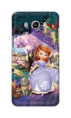Image of PRINTFIDAA Cartoon Little Girl with Crown and Pet Animals Printed Designer Hard Case for Samsung Galaxy J7 (2016) / On 8 (2016), J710F, J710FN, J710M, J710H Back Cover -(e) RPM1008