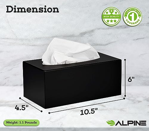 Alpine Industries Acrylic Rectangular Facial Tissue Dispenser Box - Modern Plastic Paper Towel Holder for Car, Kitchen Countertop, Bathroom & Shop … (Rectangular)
