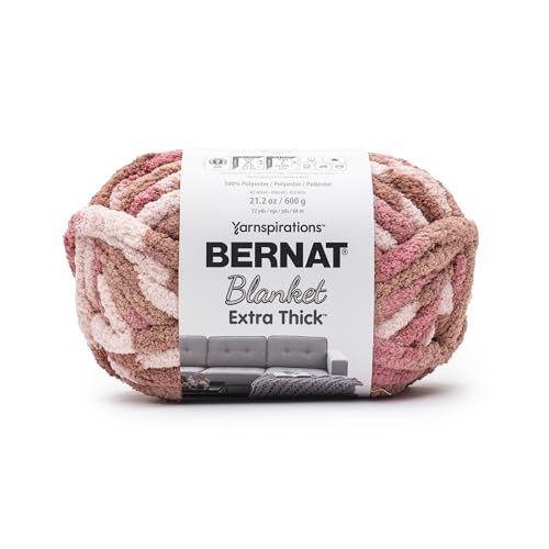Image of Bernat Blanket Extra Thick Petal Yarn - 1 Pack of 21.12oz /598.74g - 100% Polyester - #7 Jumbo - 72 Yards - Chunky Yarn for Hand Knitting, Crocheting, Crafts & Amigurumi