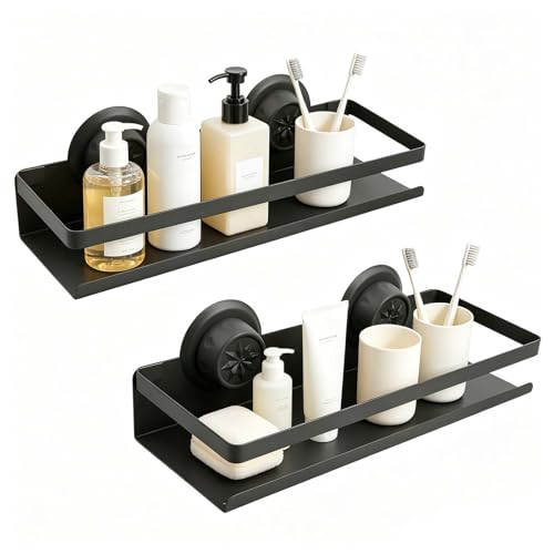 Rundago Estante Ducha sin Taladro   Organizador de Baño de Acero Inoxidable con Ventosas, Bathroom Organizer, Estantería Ducha para Champú y Gel de Baño (2 Piezas)