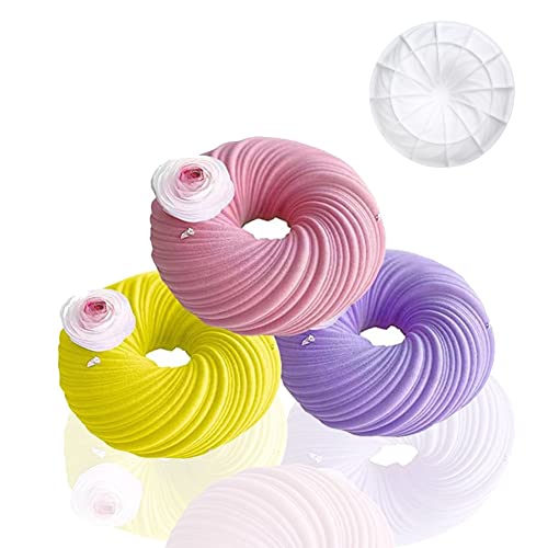 Produktfoto von Silikon Backform Kuchenform 20 cm Rund Donuts Kuchenform 3D DIY Mousse Schokolade Mould für Küche Dessertform,Silikon&hellip;