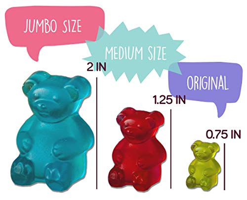 Medium Size Gummy Bear Mold with Bonus Pinch & Pour Cup + Dropper - by The Modern Gummy; Gelatin Gummy Recipe on Package & Full Recipe PDF via EMAIL, Professional Grade Pure LFGB Silicone