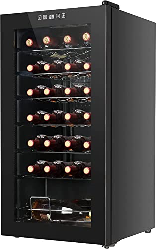 Image of LEONARD USA 82 L Inverter Wine Chiller l Wine Cooler l Touch Control l Toughened Glass Door with UV-Protection l LED Interior Light (Based on American Technology) (Black, LEUSA95WC202405, Single Door)