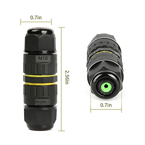 Ip68 Outdoor Waterproof Junction Box Electrical Cable Connector, Easy To Install, Ul ,M16 For Ø 3.5-10Mm Wire Range(Ac 400V, 17.5A),2 Way 3Pin 5Pack #TOP5