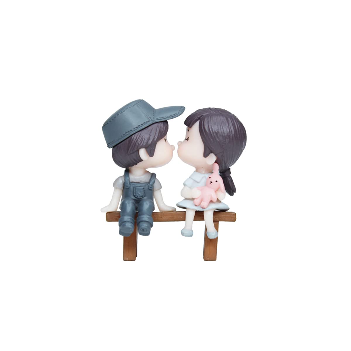 Wonderland Miniature Toys - Set of 2 Girl and Boy on Bench (Grey and Blue) (Fairy Garden Accessories) (B09K4BK5B1) Amazon Price History, Amazon Price Tracker