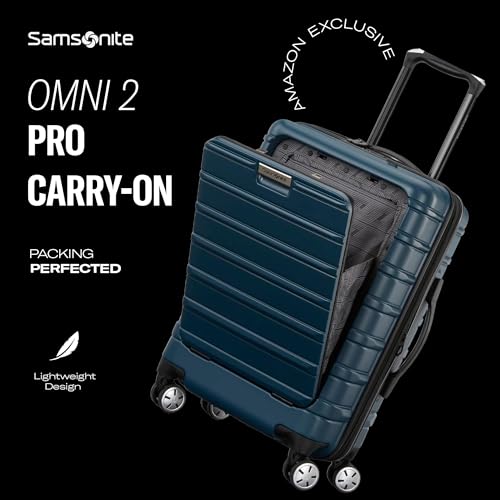 Image of Samsonite Omni 2 Hardside Expandable Luggage with Spinner Wheels, Pale Blue, Pro Carry-on Spinner, Omni 2 Hardside Expandable Luggage With Spinner Wheels