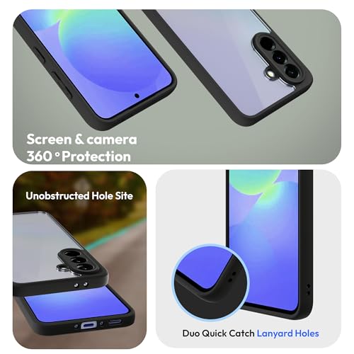 Image of KAPAVER Hybrid Series Back Cover Case Compatible with Samsung Galaxy A36 (PC+TPU) (Black)