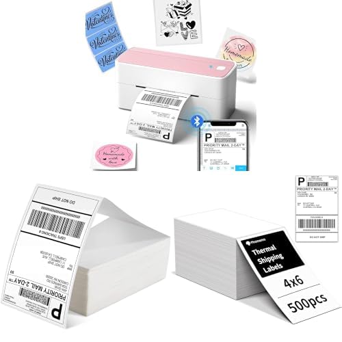 Phomemo 4x6 Thermodrucker Bundle: Drucker + 500 DHL Versandetiketten * 2