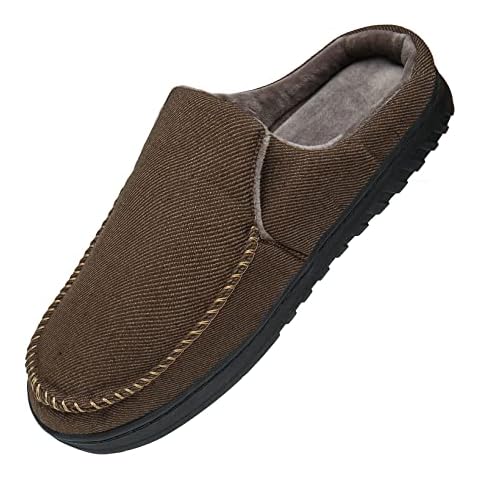 SMajong Mens Slippers Plush 8/9 UK Coffee Cover