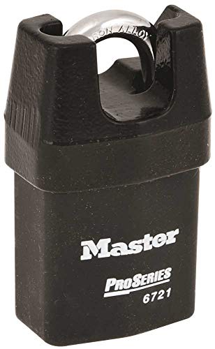 Image of Master Lock Company 6727WO 2-5 /8 in. High Security Shrouded Shackle Padlock Body Less Cylinder Black