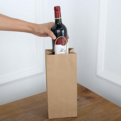 Bagdream BD020 Kraft Paper Bags 5.25X3.25X13 Inches 50Pcs Wine Bags Paper Gift Bags Kraft Bags Retail Bags Brown Paper Wine Bags thumb #4