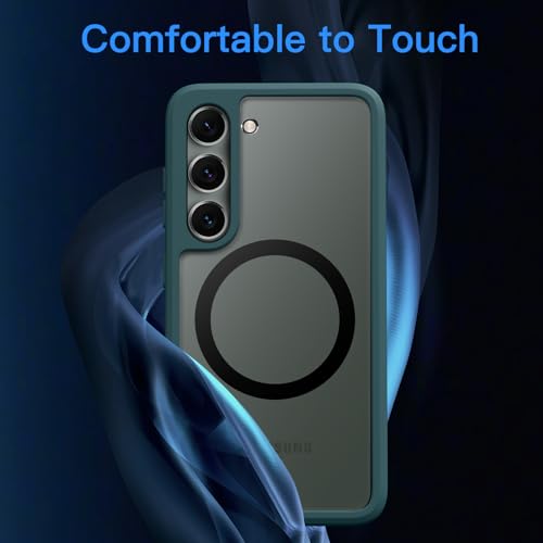 Image of JETech Magnetic Cover Case for Samsung Galaxy S23 5G 6.1-Inch, Compatible with MagSafe, Translucent Matte Back Shockproof Phone Cover (Midnight Green)