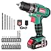 Price comparison product image HYCHIKA Cordless Drill Driver 12V, Electric Screwdriver 30N·m, 21+1 Torque Electric Drill, 2-Variable Speed LED Work Light, 1500mAh Li-Ion Battery 25Pcs Accessories for Home and Garden DIY Project