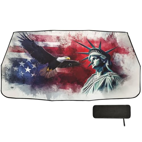 Pare-soleil pare-brise pliable anti-chaleur et UV motif Lady Liberty