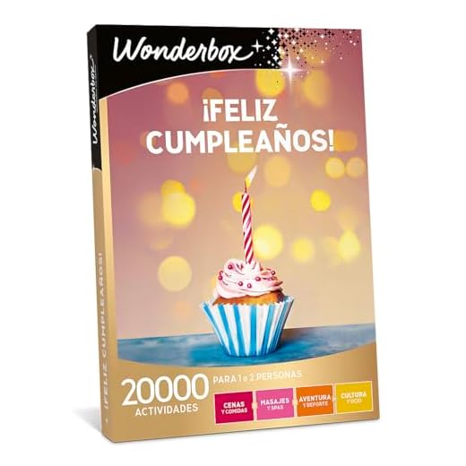 WONDERBOX - Caja Regalo - ¡Feliz Cumpleaños! - 2000 Experiencias para 1 o 2 Personas - Esntancias con Encanto, Cenas y Comidas, Actividades... - Regalo Cumpleaños, Ideas Regalo Mujer