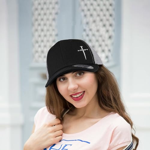 Image of Christian Hats for Men Women,Jesus 3 Nail Cross Hat Christian Religious Gifts for Birthday /Christmas
