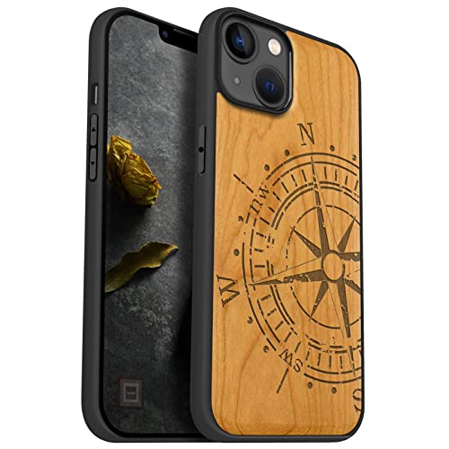 Coque iPhone 14 Plus antichoc Magsafe en bois véritable contre les chutes