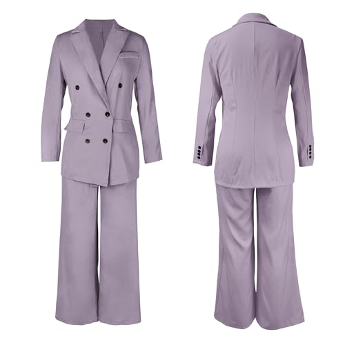 Purple Power: Versatile Two-Piece Blazer Pants Set for Women - Image 5