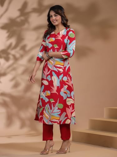 Image of ANNI Designer Women's Chanderi Straight Printed 2Pc Kurta Set