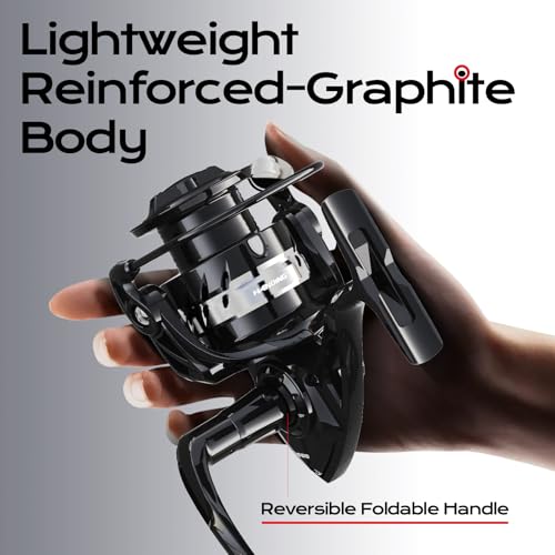 Handing LITE II Fishing Reels Spinning Reels 14.33 Lbs Max Drag Handle Interchangeable Spinning Fishing Reels Aluminum Spool 5.2:1 Gear Ratio Size 2000 - Thumbnail 2