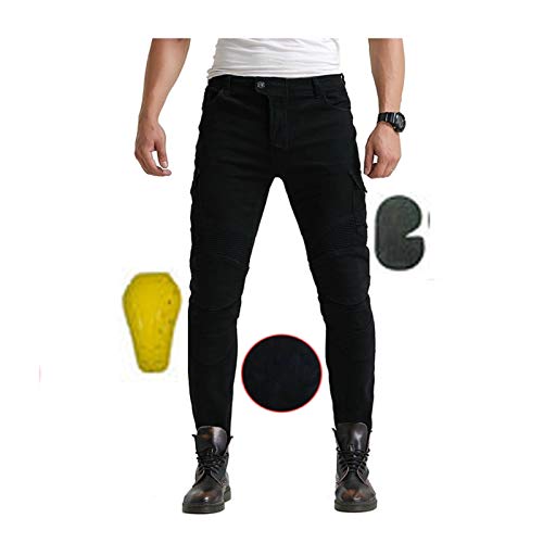 Pantalones De Moto Para Hombre Pantalones De Moto Gruesos De Invierno Adecuado Para Motocicletas Todoterreno, Bicicletas De Montaña, Motos De Nieve, Bicicletas. (2 Colores, 3 Protecciones, 7 Tallas)