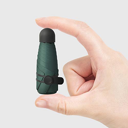 Mini vijfvoudige zon-, regen- en parasoltas paraplu zwarte lijm, bescherming tegen de zon en uv-bescherming vrouwen vouwen zonneparaplu - automatisch UV-wit - Image 3