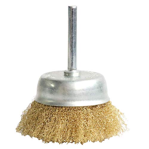 Wire Wheel Brushes Brass Crimped Cup Brush Set for Drill 1/4" Drill Shank Wire Brush Kit Coated Crimped Attachments for Drill Rust Removal Deburring, Paint - Image 3