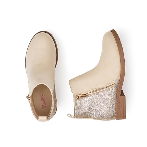 FabKids Girls Ankle Boots Short Booties Side Zipper Riding Boot Low Heels Dress Boot Shoes for Kids3