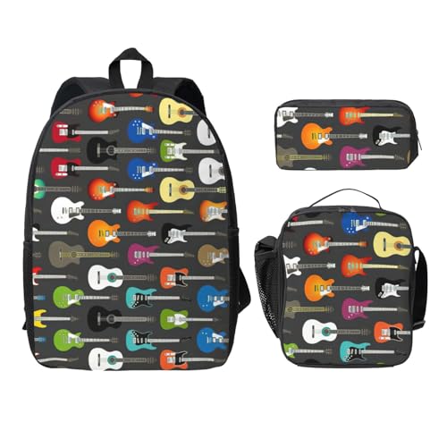 Sac à dos guitare EdWal anti-fatigue avec trousse et pochette repas collège