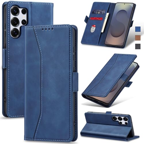 Image of Jasonyu Flip Wallet Case for Samsung Galaxy S25 Ultra,Blue