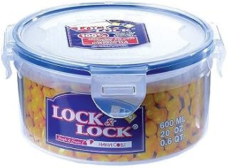 Lock & Lock HPL933 Round Storage Container - Clear/Blue, 600 ml (Pack of 1)