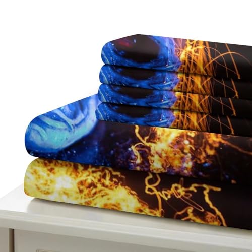 Housse de couette crâne fermeture éclair lit 1 place 140x200 - 7