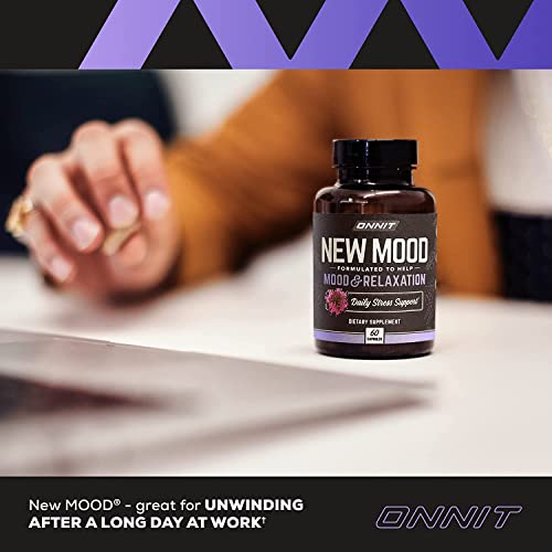 Dietary Supplement For Onnit New Mood - Daily Stress Support - Formulated To Help Mood And Relaxation - Balance Daily Stress - Mood Booster Chill Pill - 60 Capsules #TOP2