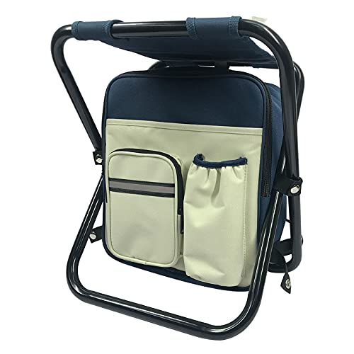 Silla de Camping con Compartimento refrigerante - Mochila de Pesca Plegable Multifuncional: Taburete | Silla de Pesca de Mochila al Aire Libre con Aislamiento Ultraligero Cover