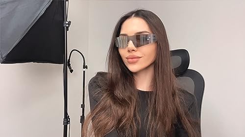 Image of COASION Wrap Around Sunglasses for Women Men Trendy Rimless Futuristic Shades Y2k Shield Flat Top Fashion Eyeglasses