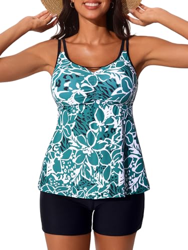 Maillot de bain tankini chic Summer Mae imprimé abstrait et léopard haute finition