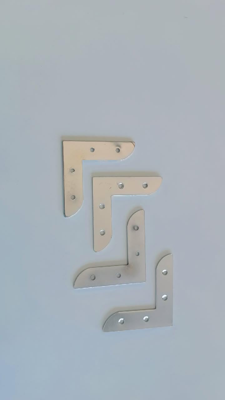 Heavy Duty L Flat Corner Brackets 7 x 7 x2 , Metal Flat Right Angle Support Braces, 4-Pack-image-1
