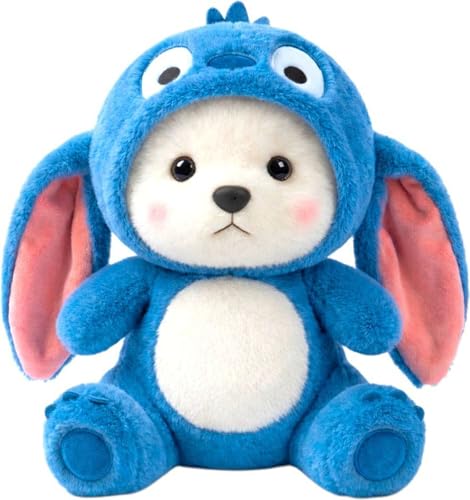 Image of ZEXSAZONE Hoodie Bear Teddy Plush Toy | Soft Stuffed Animal with Removable Cap & Long Ears for Birthdays & Special Occasions | for Boys, Girls & Kids | Navy Blue | 30 cm