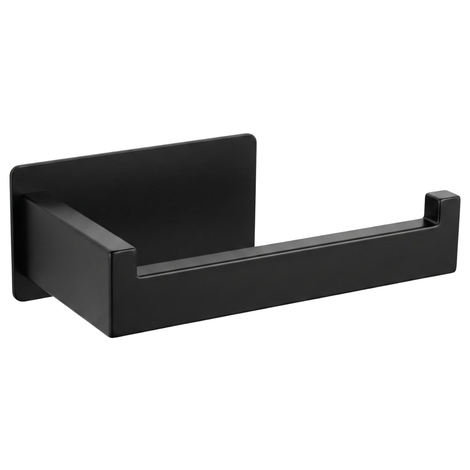 Self Adhesive Toilet Roll Holder Wall Mounted, Rust Resistant 304 Stainless Steel Toilet Paper Holder, Waterproof, Strong Adhesive, No Drill, Stick On Loo Roll Holder - Matte Black